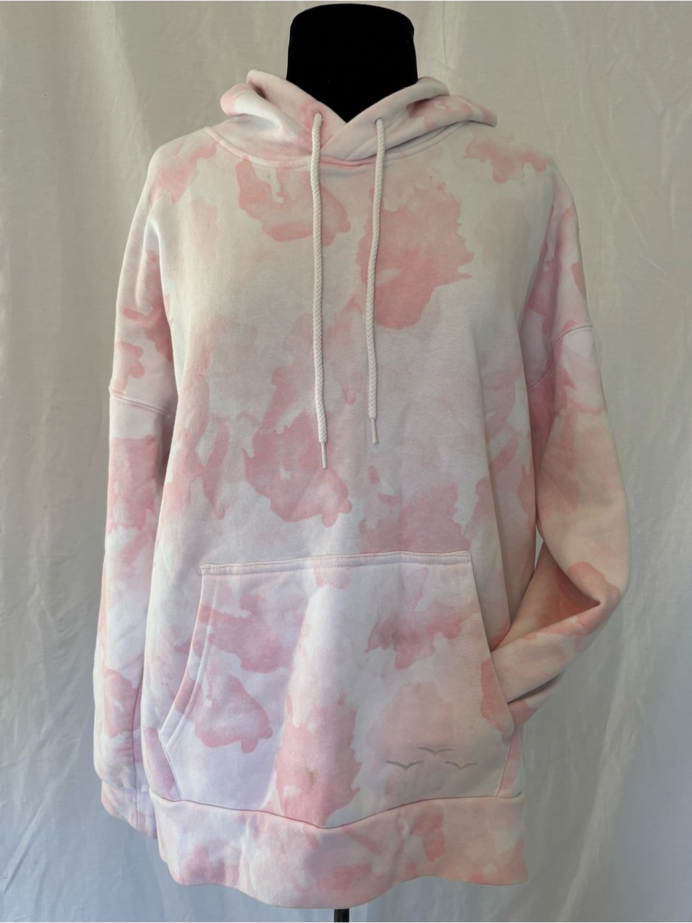 Lazypants Pink Watercolor Tie Dye Hoodie Soft Girl Loungewear Oversized Cozy L